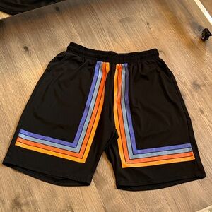 Black and Multicolor Men's Shorts